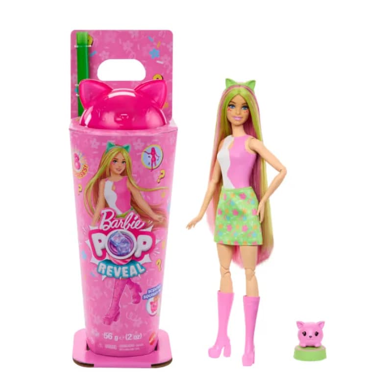 عروسک باربی سورپرایزی مدل Barbie Pop Reveal Shakes با تم Cute Kitten