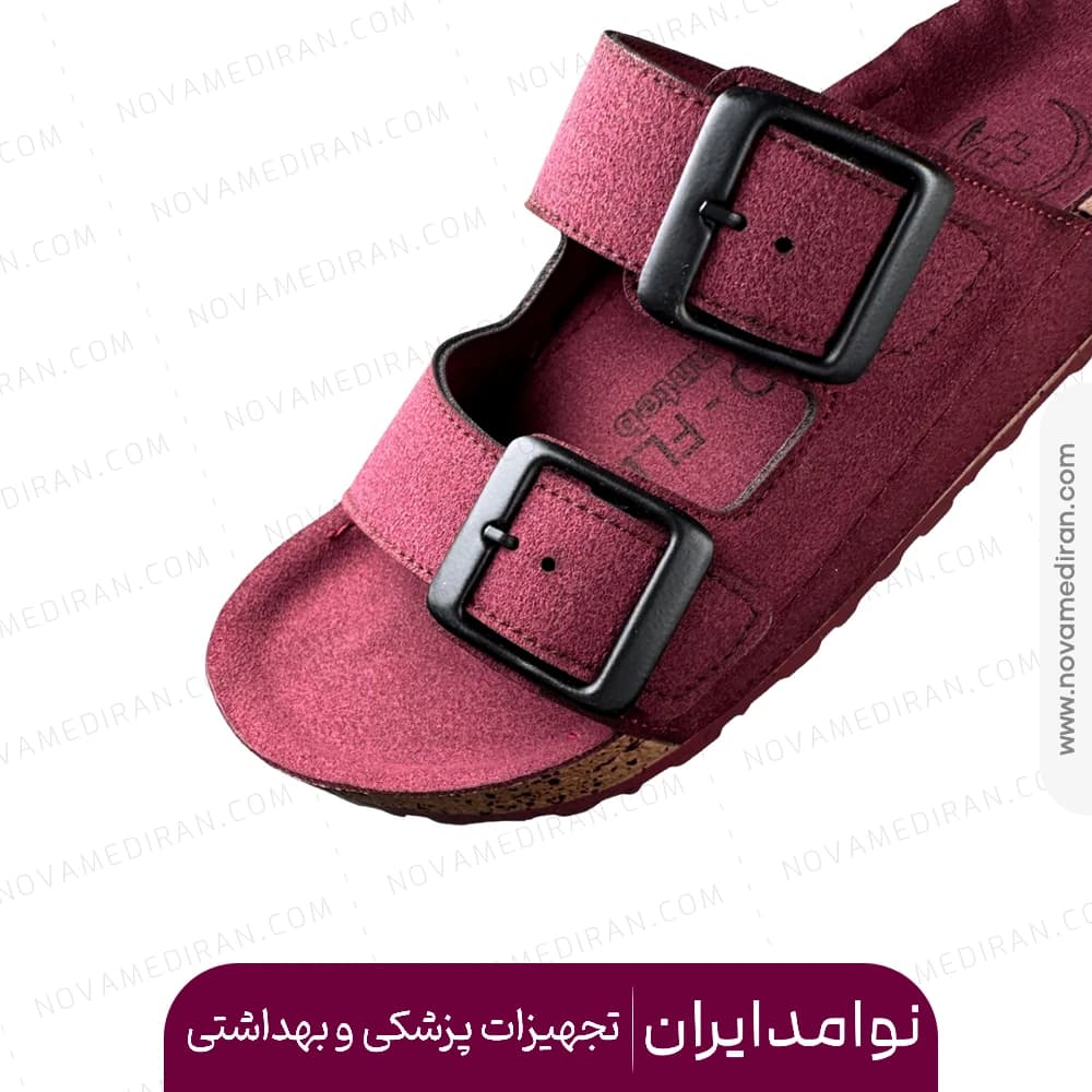 صندل طبی زنانه پاتکان طب مدل Rudo Flex رنگ زرشکی — تصویر ۳