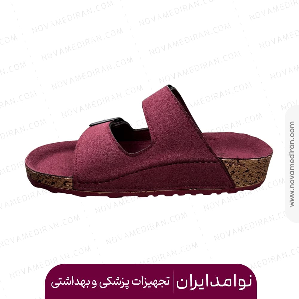 صندل طبی زنانه پاتکان طب مدل Rudo Flex رنگ زرشکی — تصویر ۶