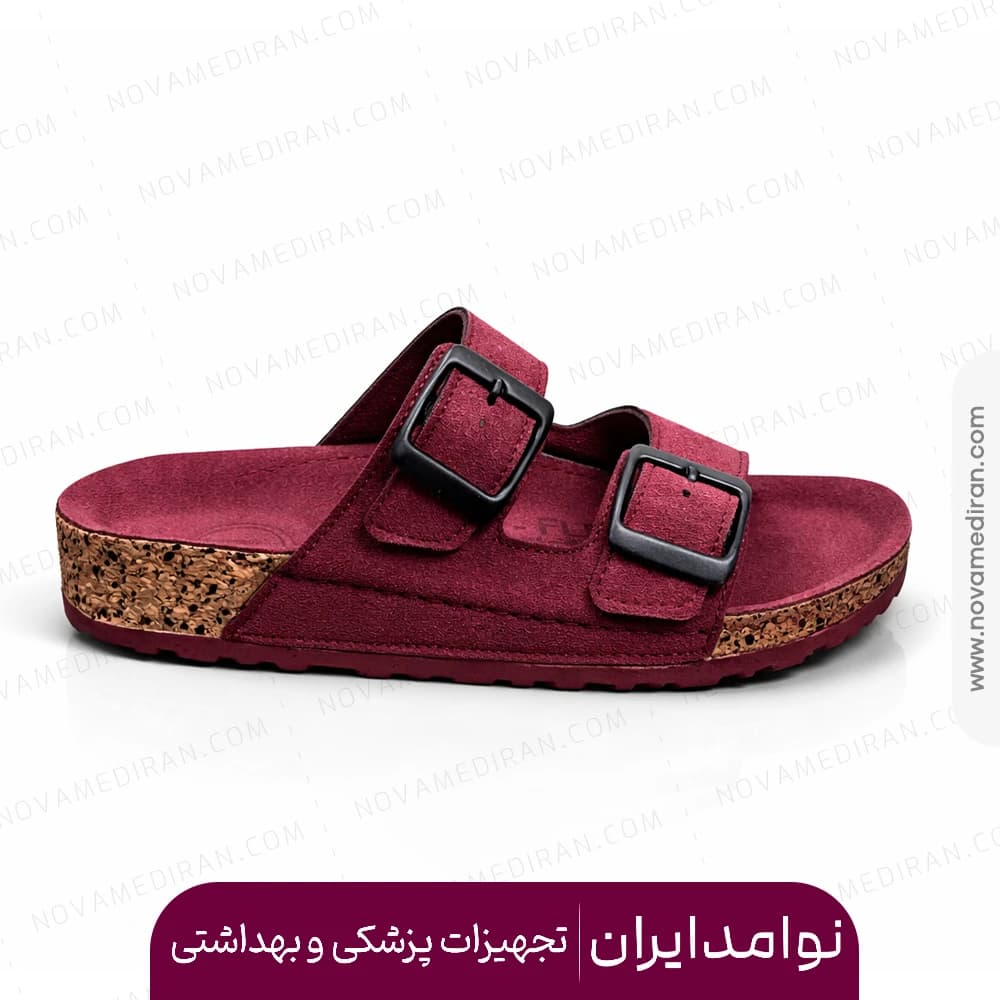 صندل طبی زنانه پاتکان طب مدل Rudo Flex رنگ زرشکی