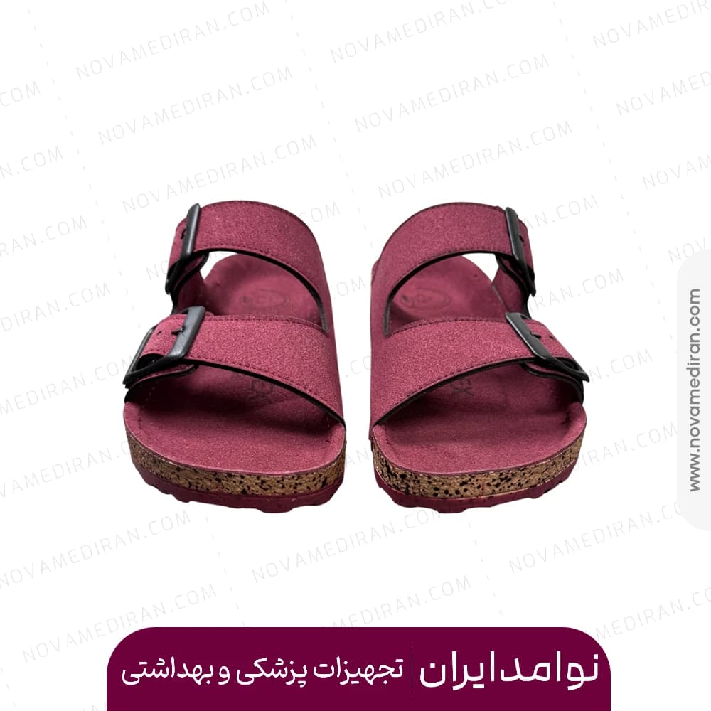 صندل طبی زنانه پاتکان طب مدل Rudo Flex رنگ زرشکی — تصویر ۴