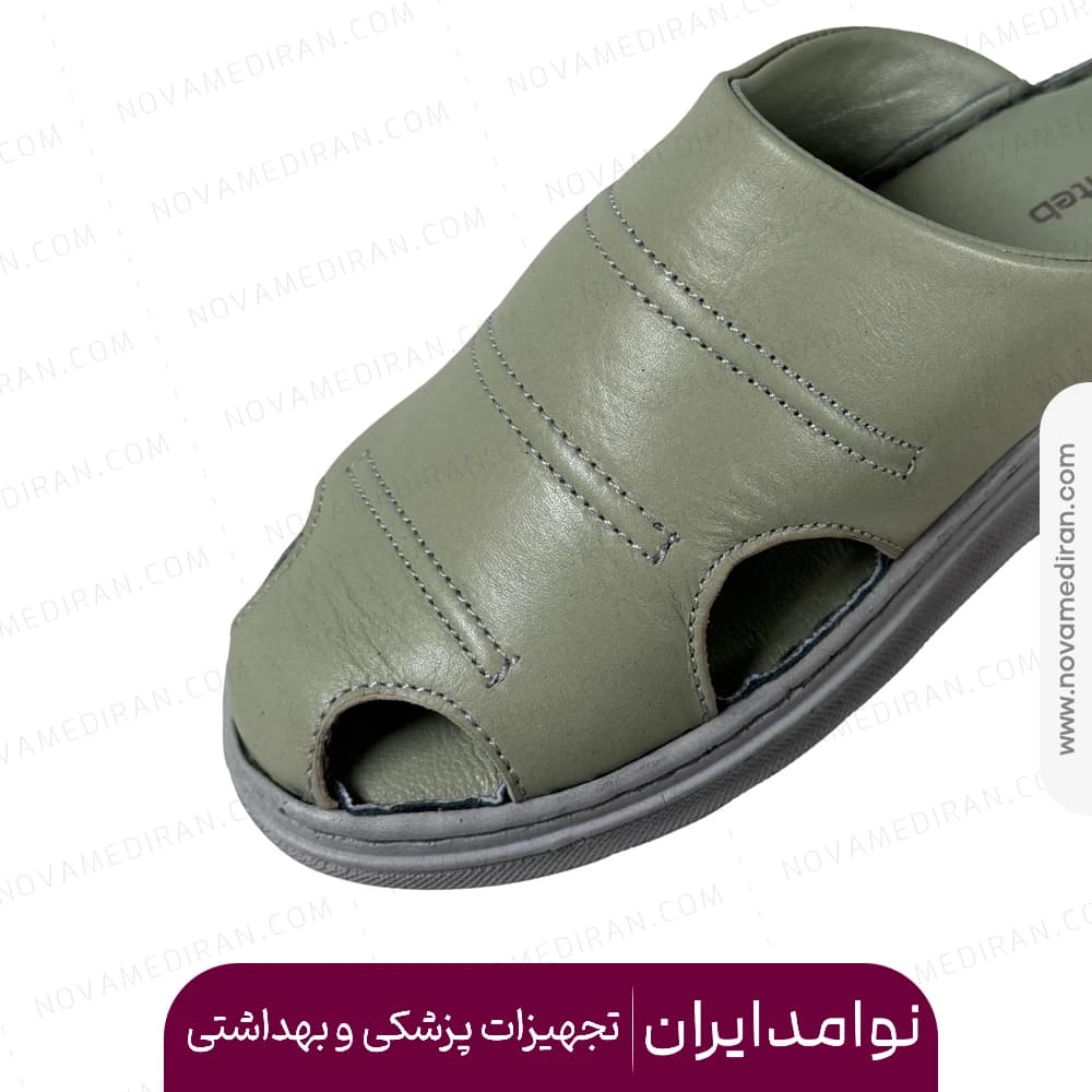 صندل زنانه طبی برند پاتکان طب کد ۹۲۲ رنگ زیتونی — تصویر ۵