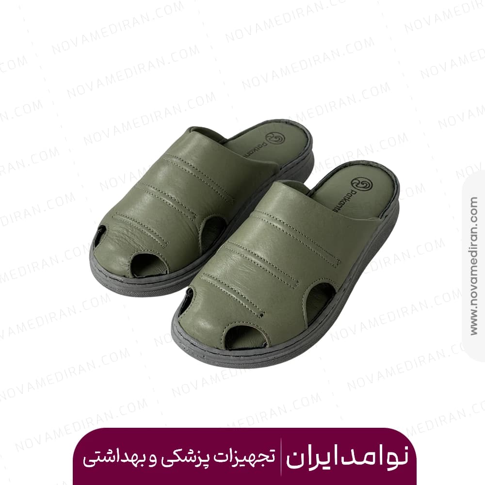 صندل زنانه طبی برند پاتکان طب کد ۹۲۲ رنگ زیتونی — تصویر ۲