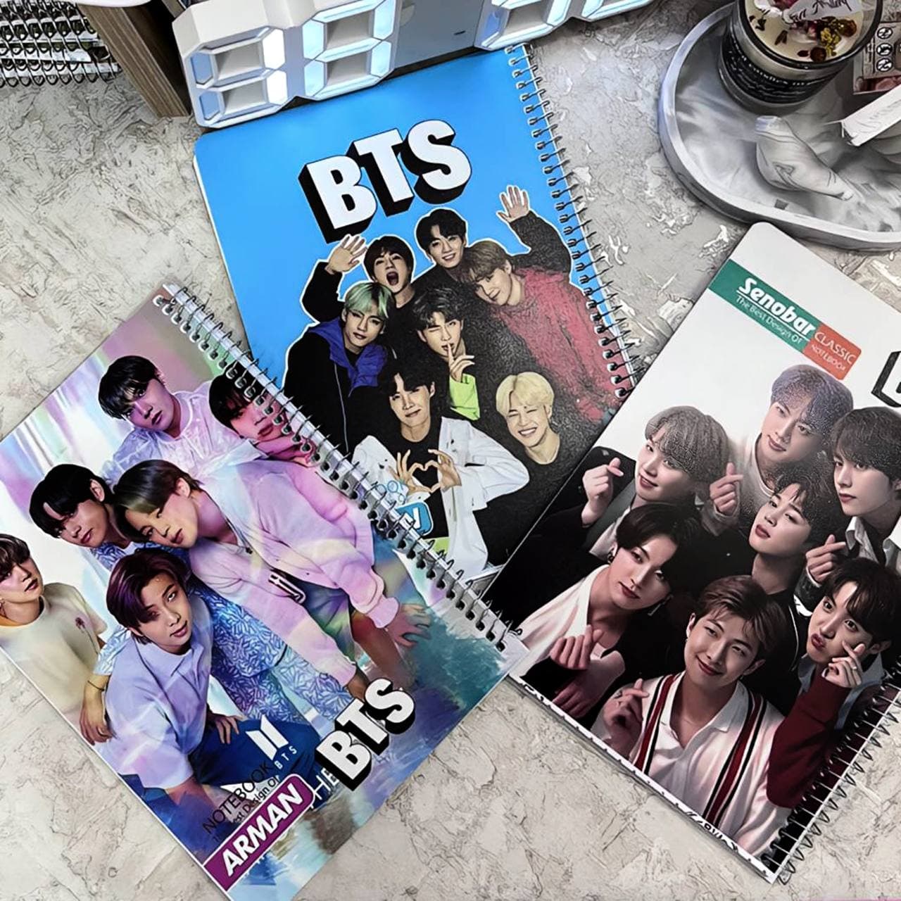 دفتر مشق سیمی 80 برگ طرح بی تی اس BTS