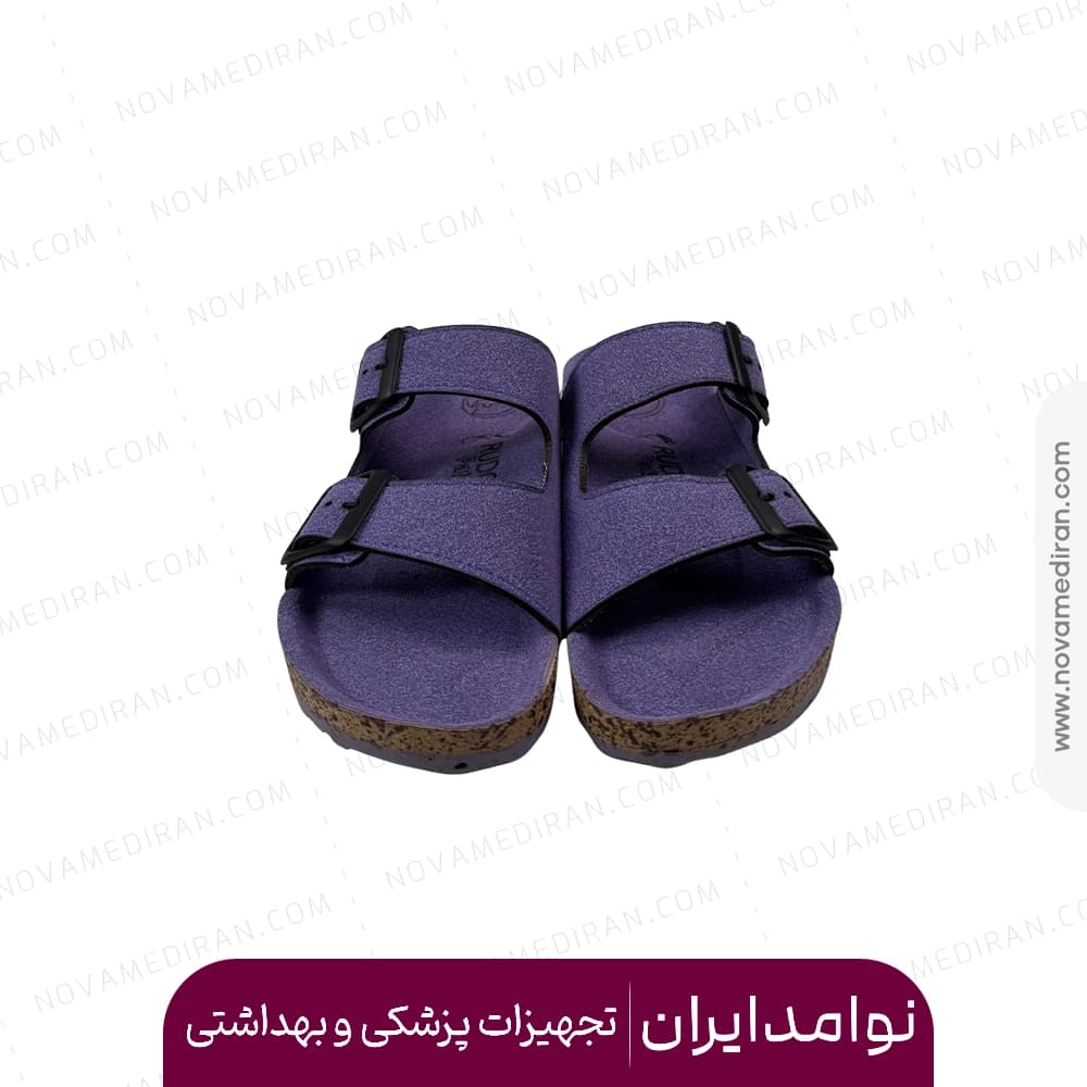 صندل طبی زنانه پاتکان طب مدل Rudo Flex رنگ یاسی — تصویر ۵