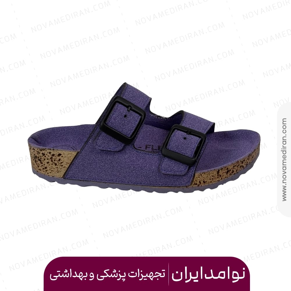 صندل طبی زنانه پاتکان طب مدل Rudo Flex رنگ یاسی — تصویر ۳