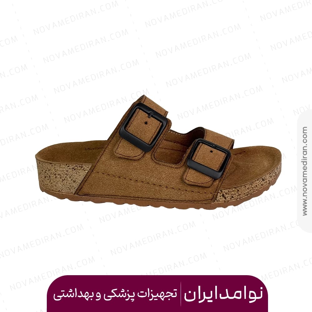صندل طبی زنانه پاتکان طب مدل Rudo Flex رنگ عسلی — تصویر ۴