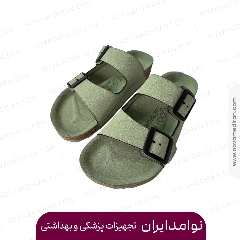 صندل طبی زنانه پاتکان طب مدل Rudo Flex رنگ سبز — تصویر ۲