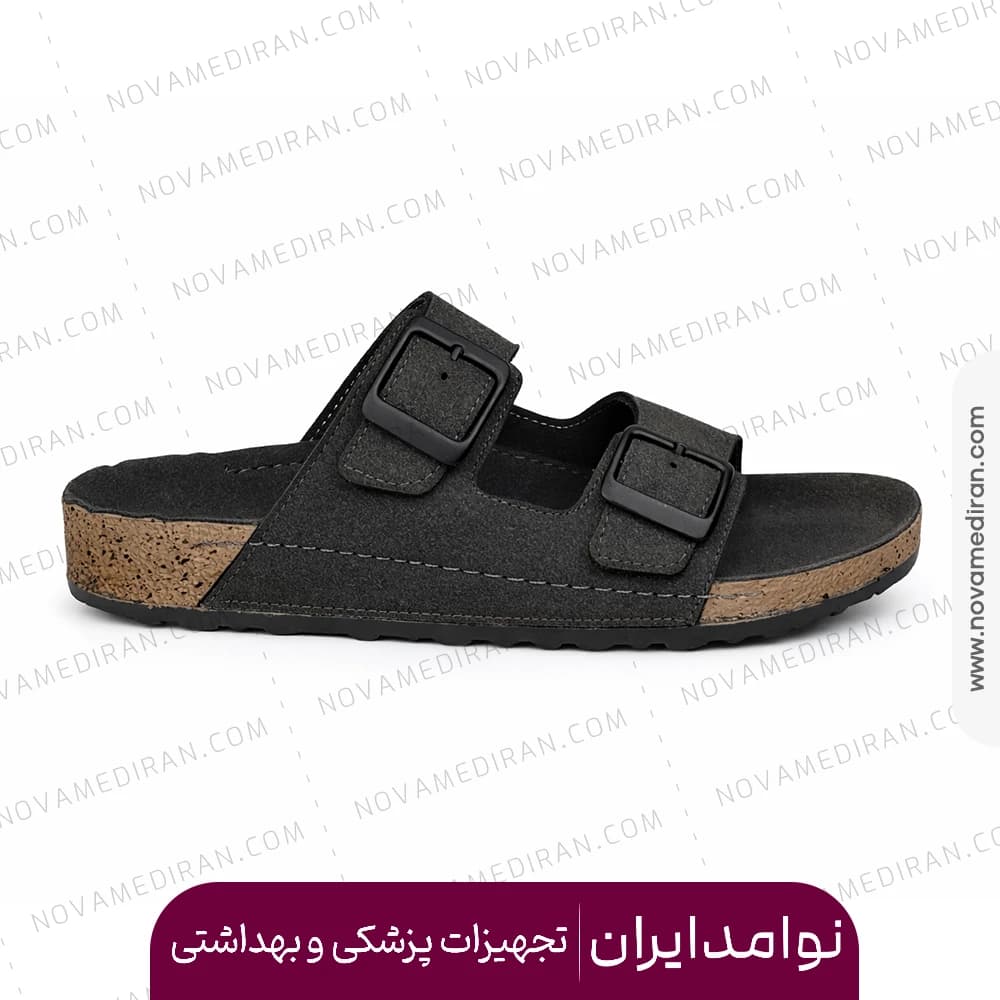 صندل طبی زنانه پاتکان طب مدل Rudo Flex رنگ طوسی