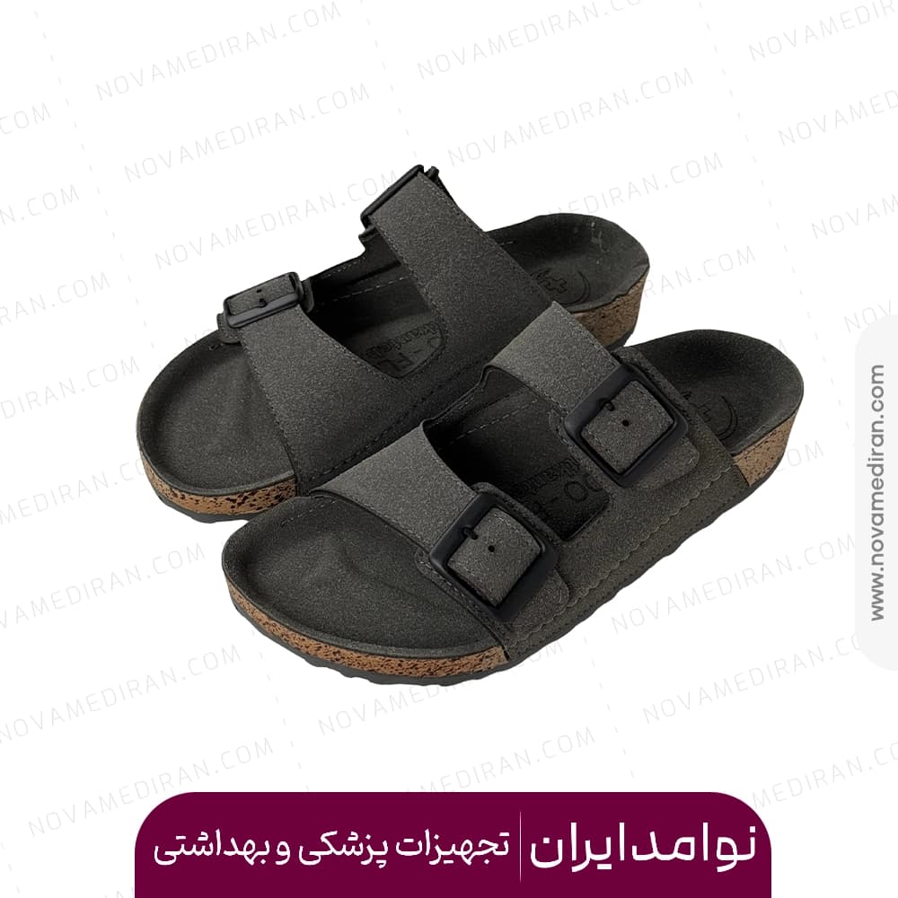 صندل طبی زنانه پاتکان طب مدل Rudo Flex رنگ طوسی — تصویر ۶
