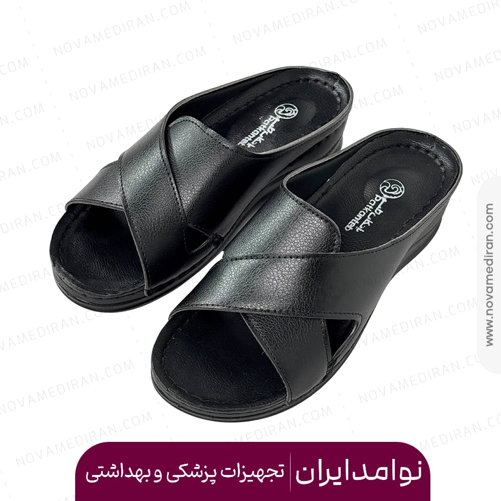 صندل طبی زنانه پاتکان طب کد ۹۱۲ رنگ مشکی — تصویر ۲