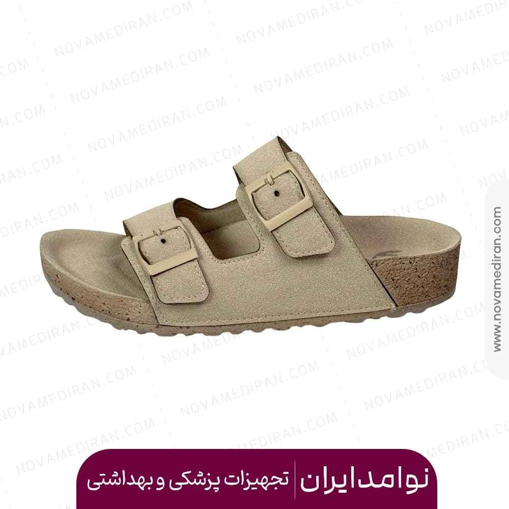 صندل طبی زنانه پاتکان طب مدل Rudo Flex رنگ کرم — تصویر ۷