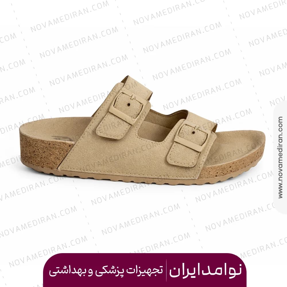 صندل طبی زنانه پاتکان طب مدل Rudo Flex رنگ کرم