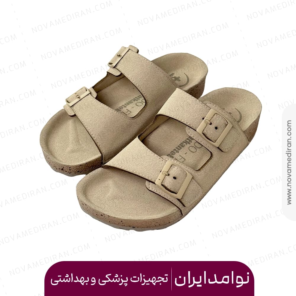 صندل طبی زنانه پاتکان طب مدل Rudo Flex رنگ کرم — تصویر ۶
