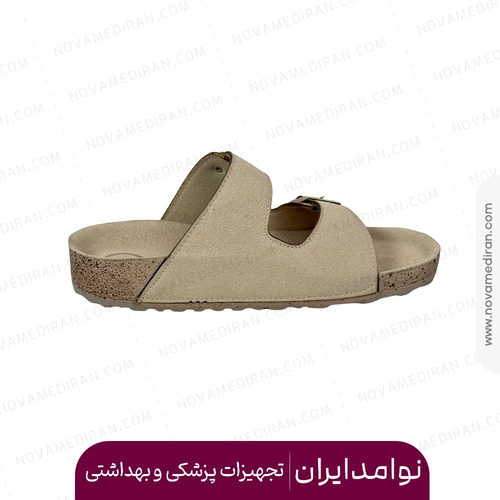 صندل طبی زنانه پاتکان طب مدل Rudo Flex رنگ کرم — تصویر ۵