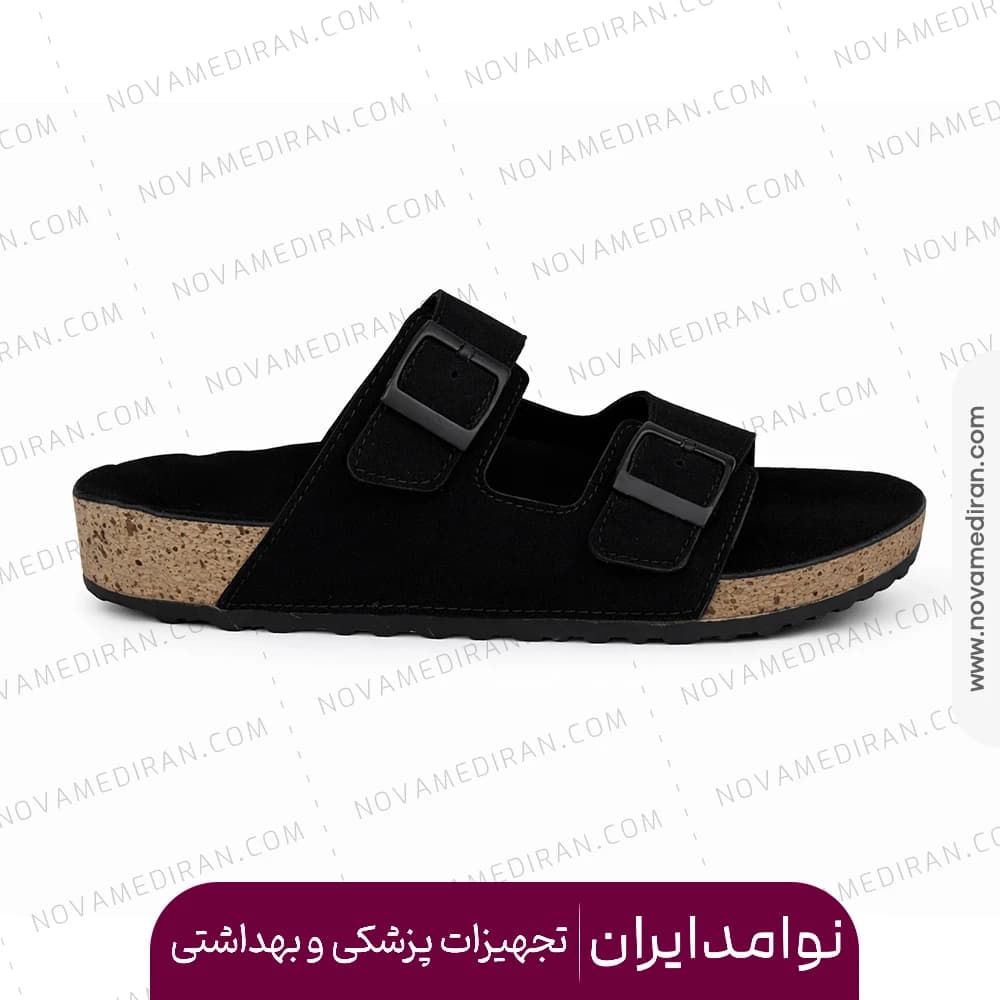 صندل طبی زنانه پاتکان طب مدل Rudo Flex رنگ مشکی