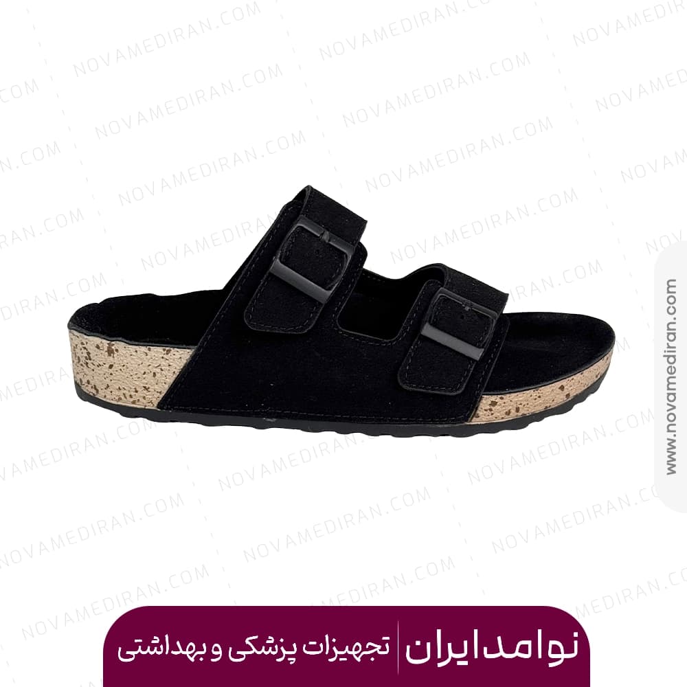 صندل طبی زنانه پاتکان طب مدل Rudo Flex رنگ مشکی — تصویر ۴