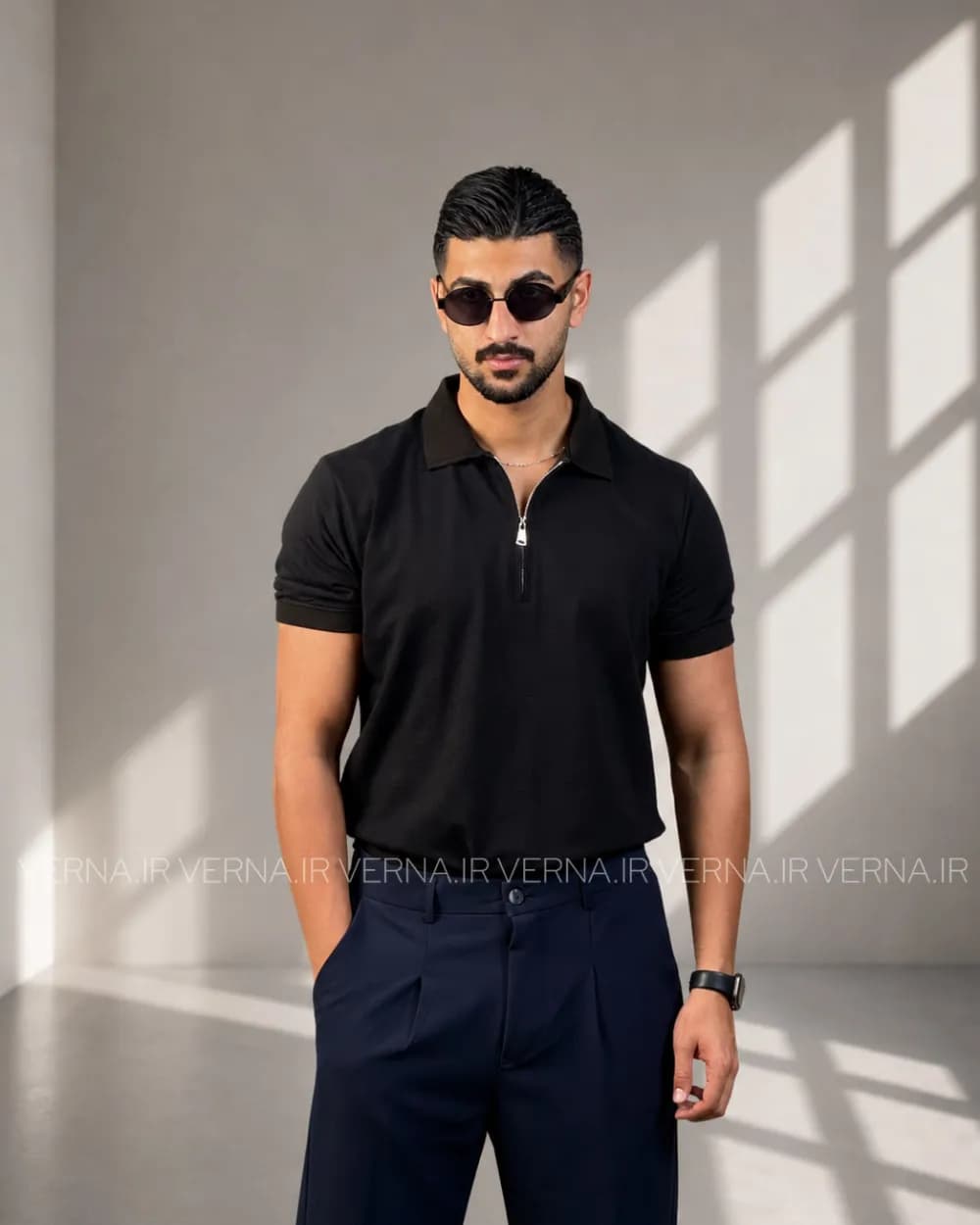 تیشرت مردانه نیم زیپ جودون ZARA