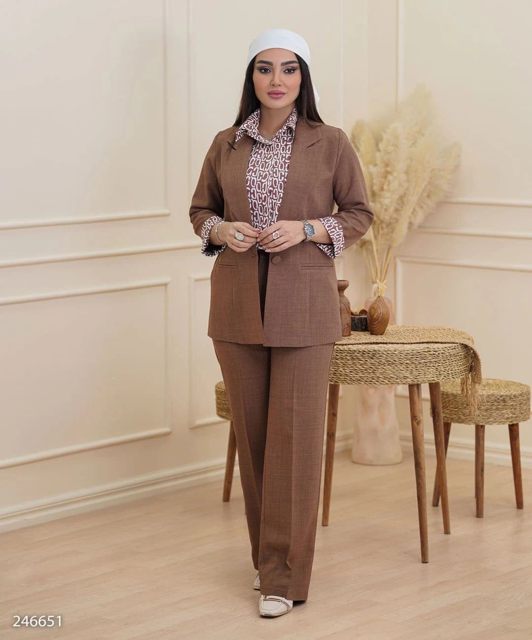 ست کت سارافون و شلوار شانتون مدل مولیان |کد:4041 — تصویر ۴