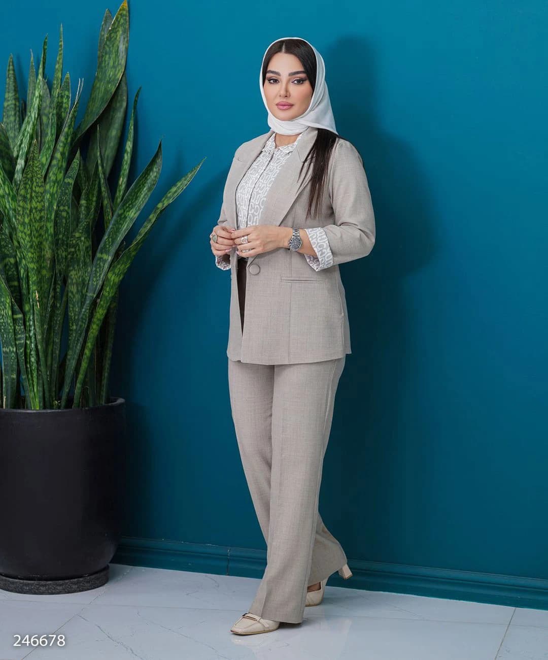 ست کت سارافون و شلوار شانتون مدل مولیان |کد:4041 — تصویر ۳