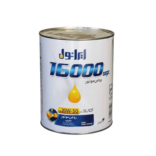 ایرانول 16000 MAX-20W50 چهار لیتری فلزی