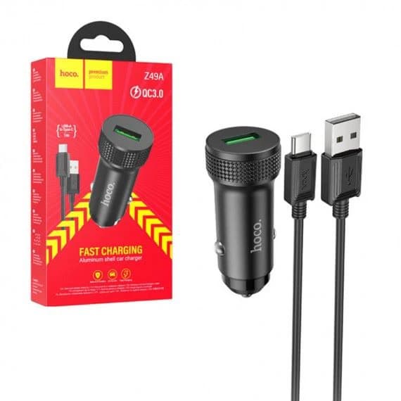 شارژر فندکی هوکو Hoco Z49A با کابل تایپ سی — تصویر ۵