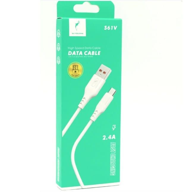 کابل شارژ دلفین USB به MicroUSB فست شارژ مدل S61V طول 1 متر