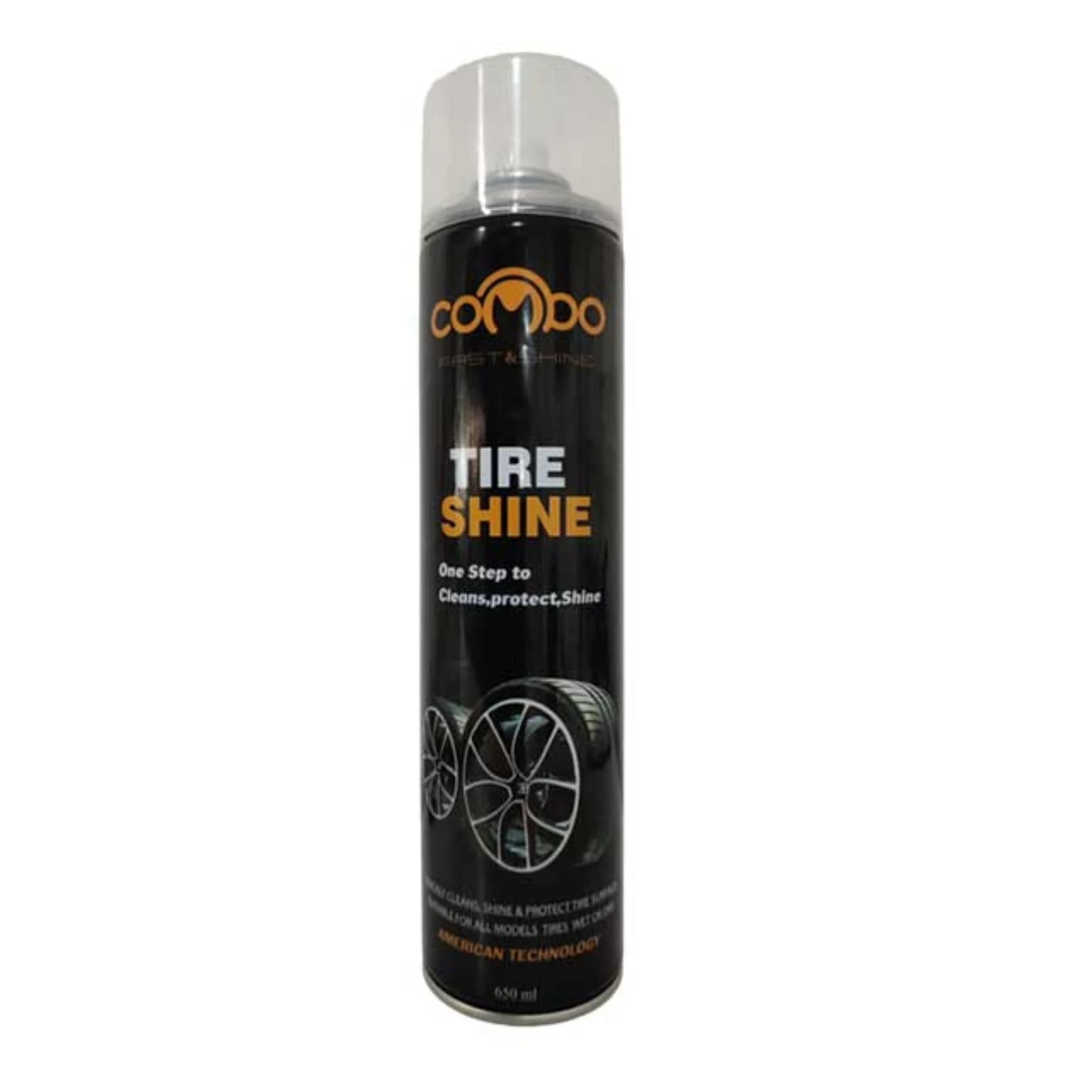 اسپری لاستیک شوی خودرو کومبو مدل tirewax حجم 650 میلی لیتر