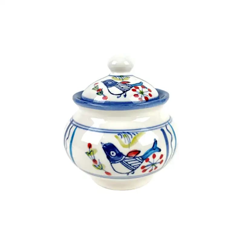 قندان سرامیکی طرح گل و مرغ