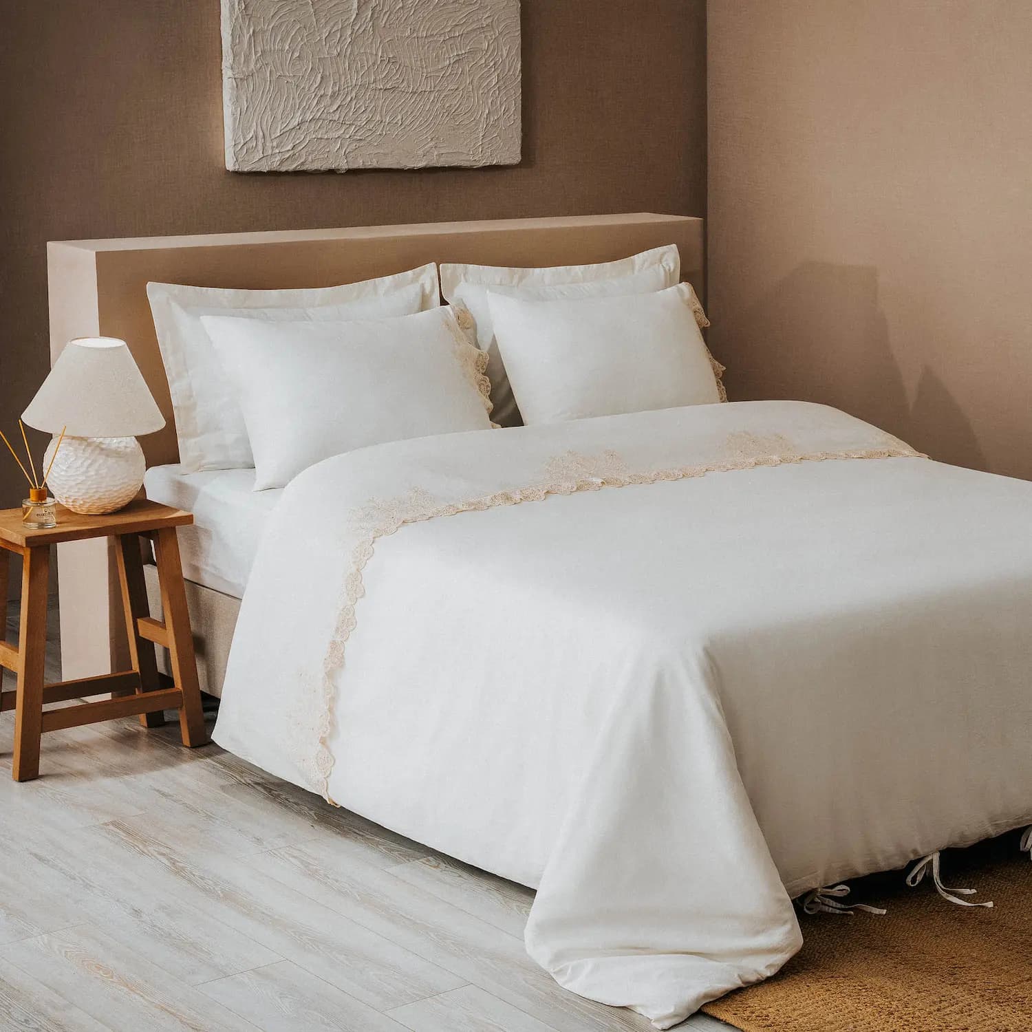 سرویس ملحفه Amanda دونفره کینگ سایز برند ecocotton