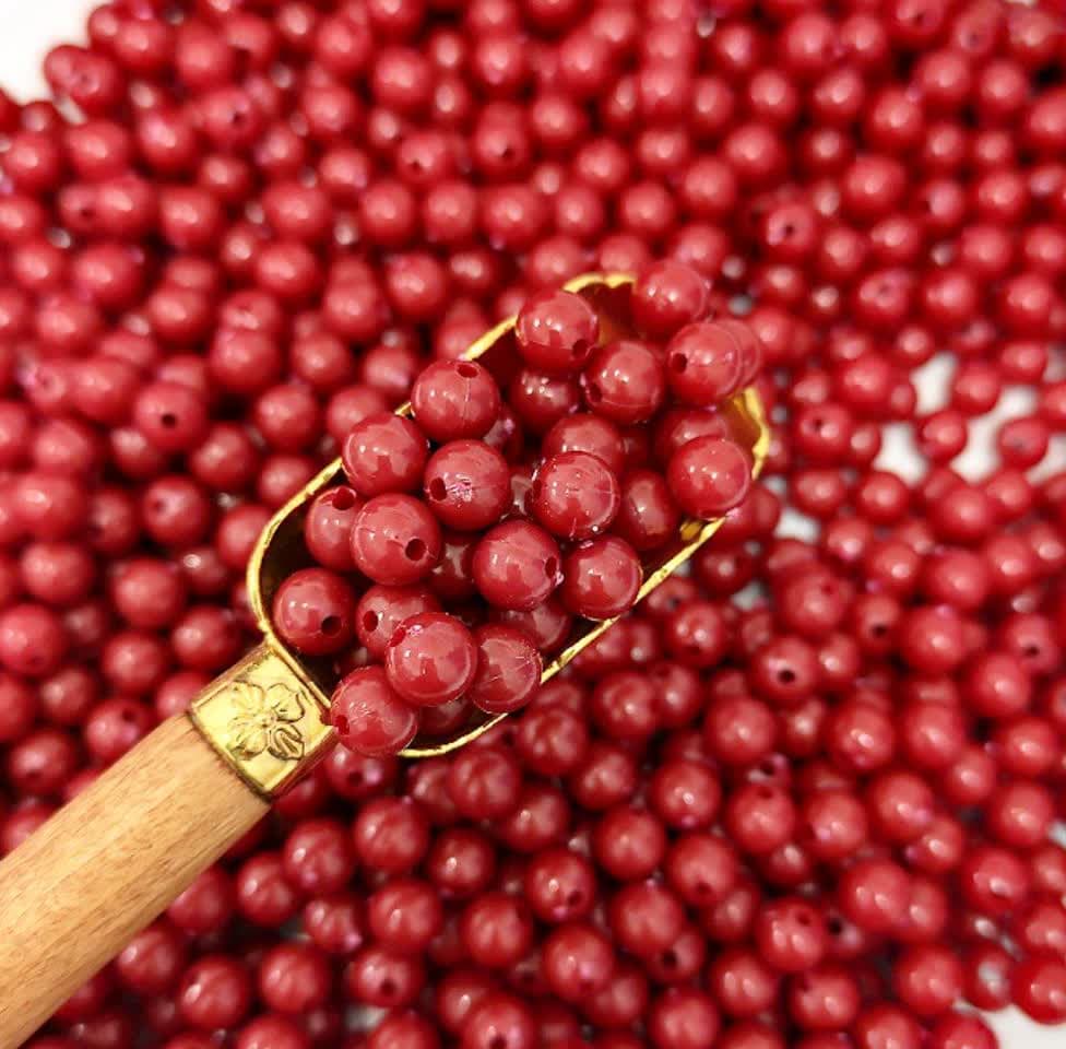 مهره رنگی ایرانی آلبالویی سایز 8میل(100گرمی)