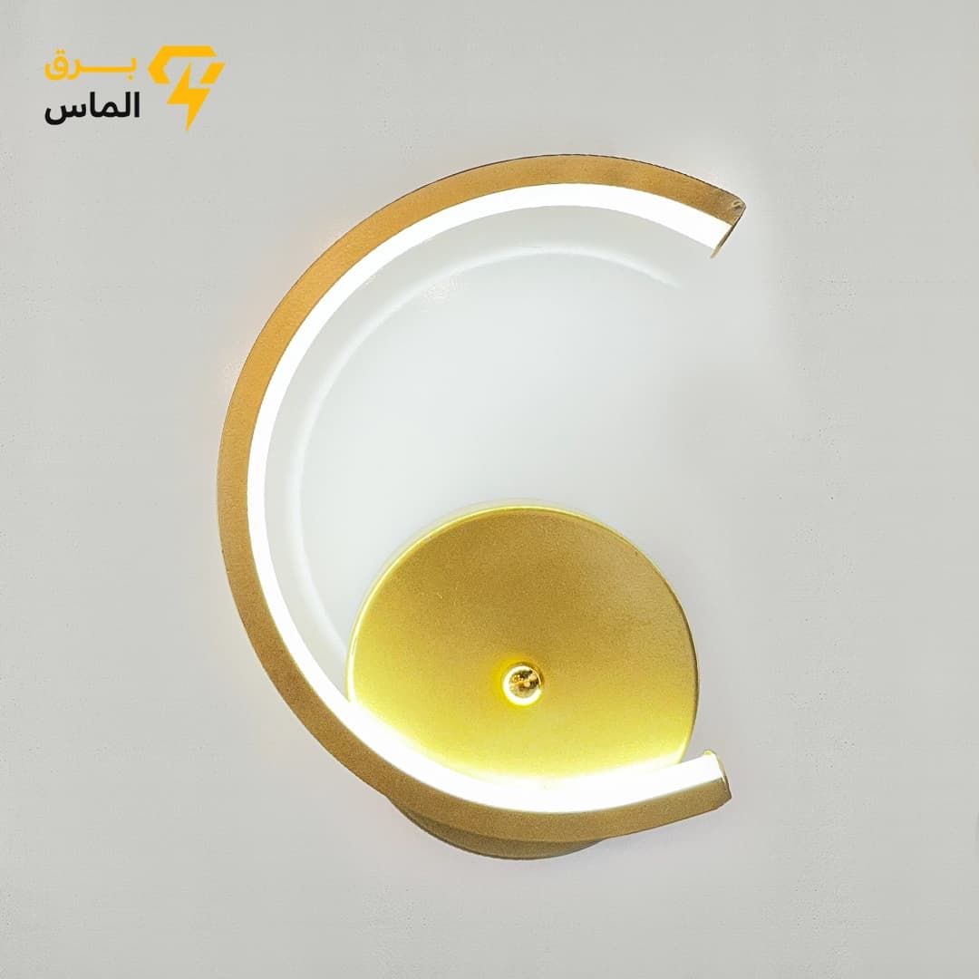 چراغ دیواری مدرن نیم دایره نور نچرال / طلایی / آلومینیوم دایکاست / ضمانت بازگشت وجه — تصویر ۳