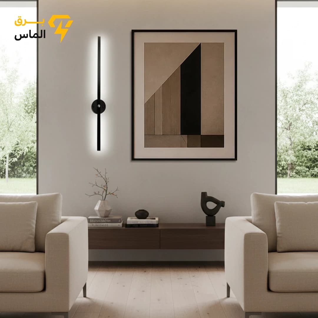 چراغ دیواری 50 سانت خطی دکوراتیو / آلومینیوم دایکاست / مشکی الکترواستاتیک وارداتی / ضمانت بازگشت وجه