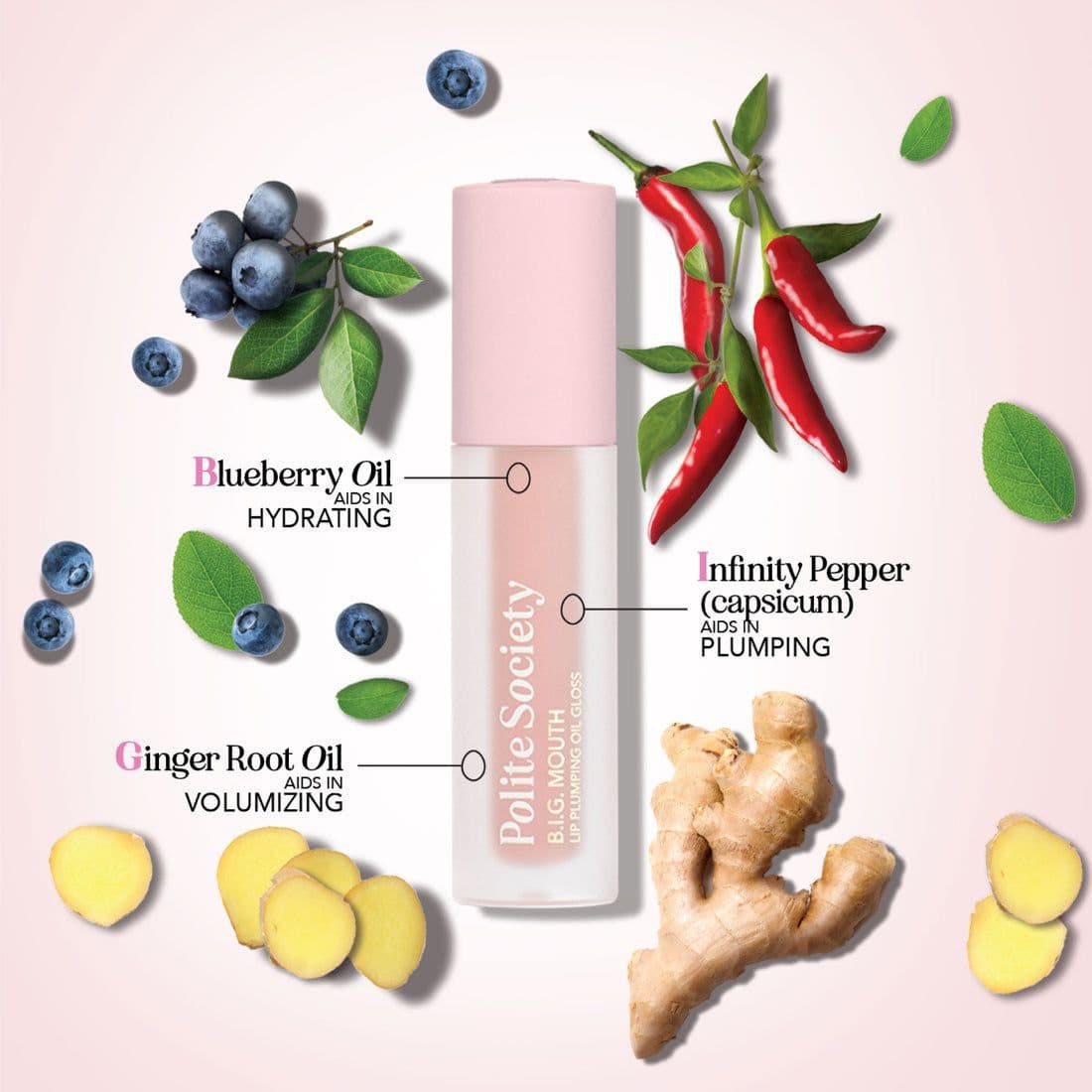 حجم دهنده لب پولایت سوسایتی polite society BIG MOUTH LIP PLUMPING OIL GLOSS — تصویر ۹