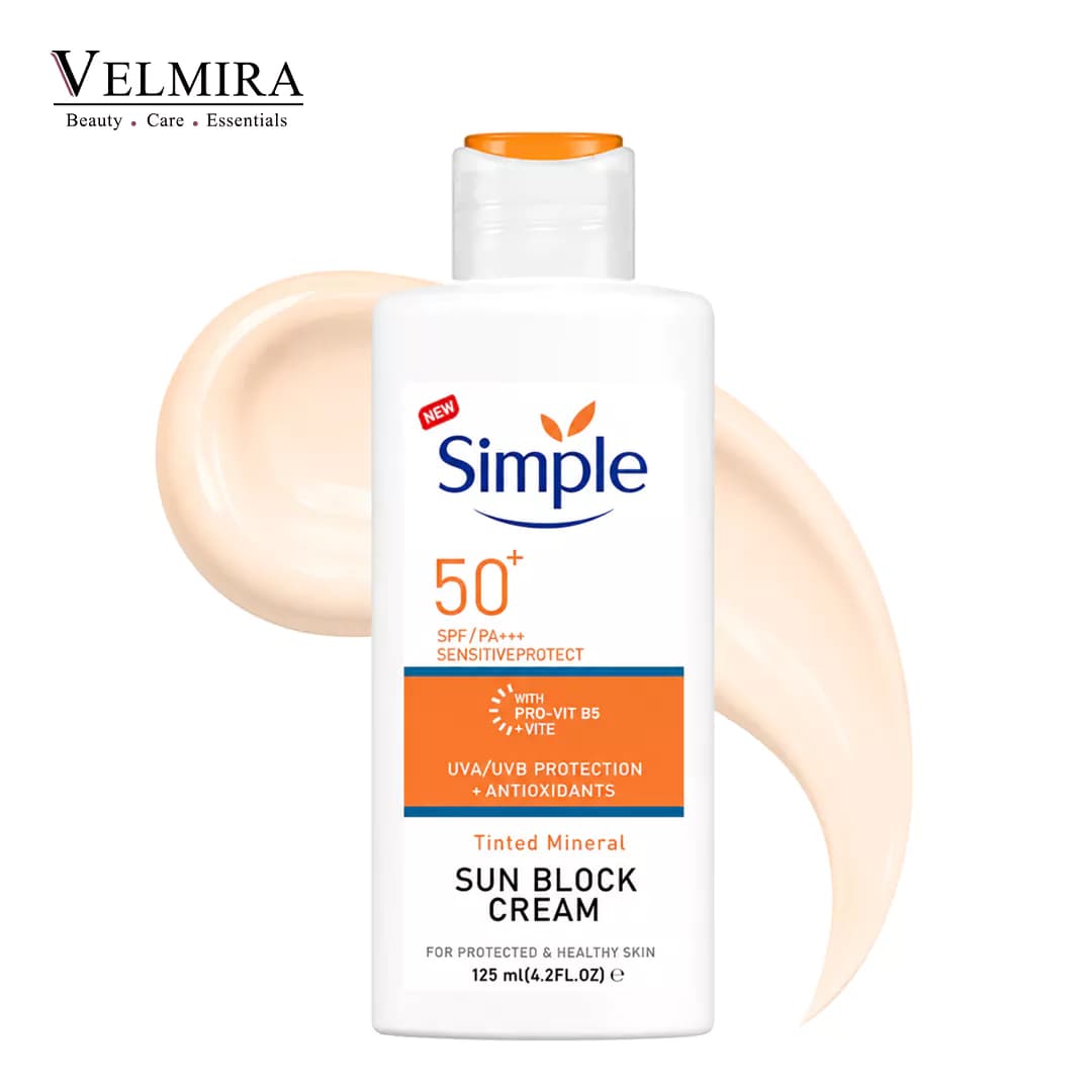 کرم ضد آفتاب سیمپل ۱۲۵ میلی‌لیتر Simple Tinted Mineral Sun Block Cream SPF 50+ 125ml