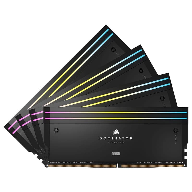 رم DDR5 کورسیر مدل DOMINATOR TITANIUM BLACK فرکانس 6600 مگاهرتز CL32 ظرفیت 64 گیگابایت (32GBx2) — تصویر ۳