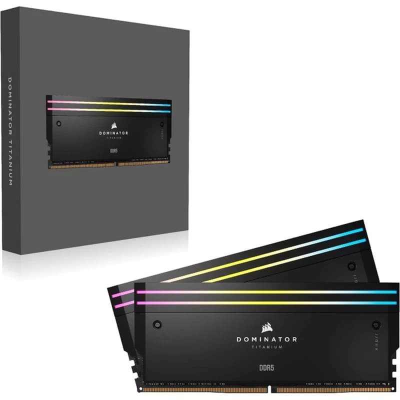 رم DDR5 کورسیر مدل DOMINATOR TITANIUM BLACK فرکانس 6600 مگاهرتز CL32 ظرفیت 64 گیگابایت (32GBx2) — تصویر ۶