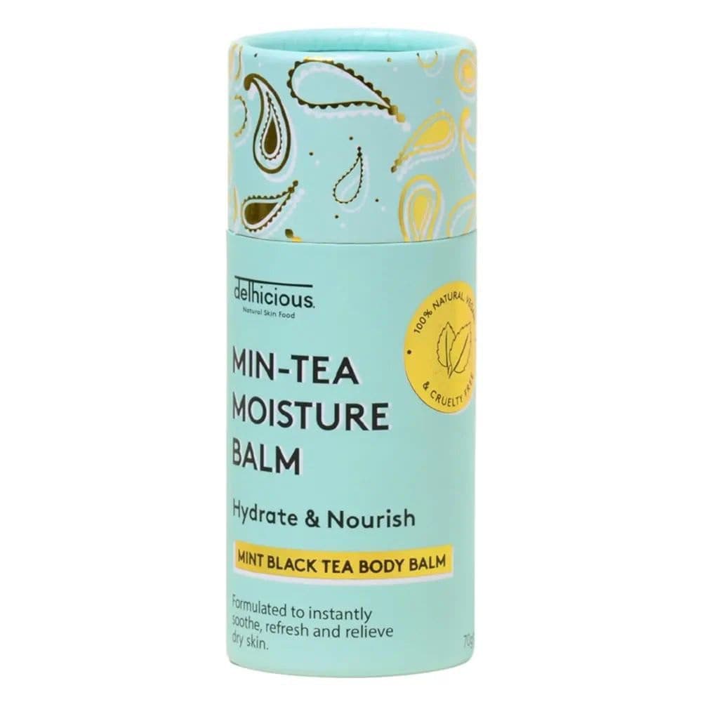 بالم بدن مرطوب کننده Delhicious Min-Tea برای پوست خشک و خارش دار 70gr