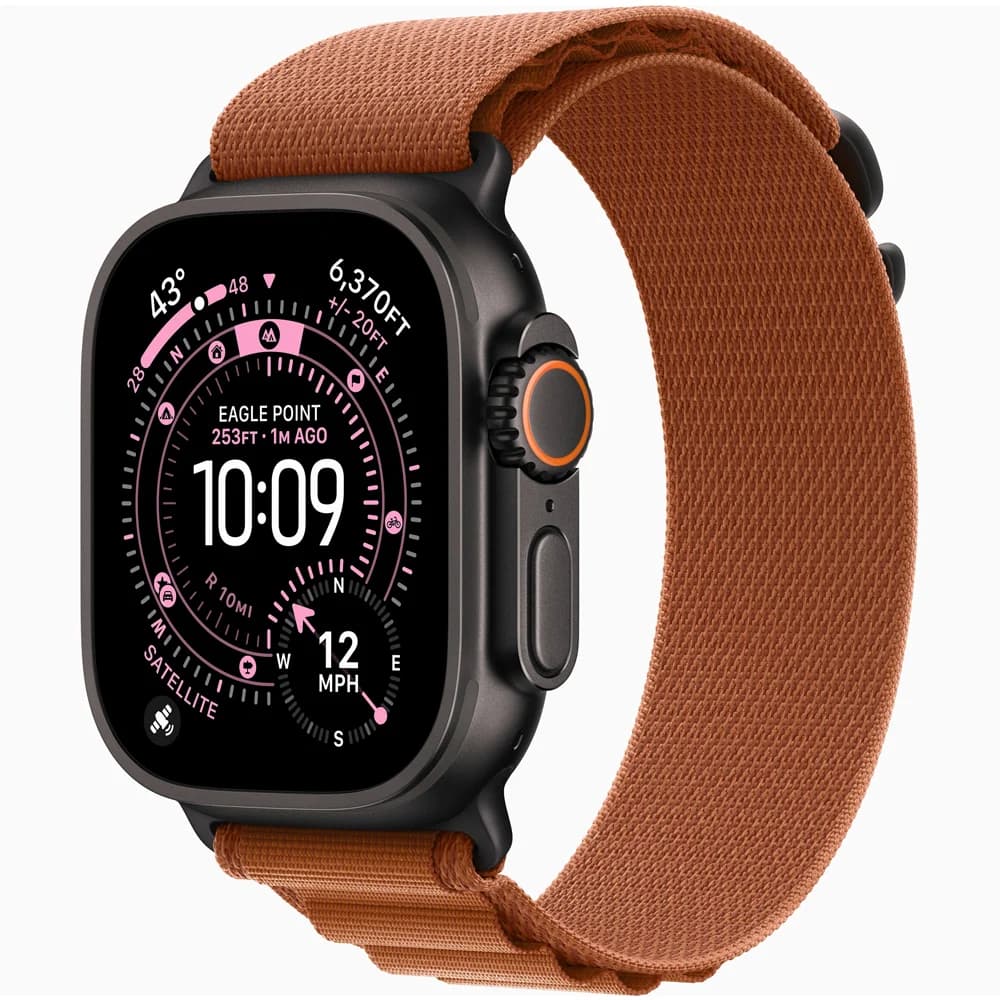 ساعت هوشمند ۴۹ میلیمتری اپل مدل Ultra 3 با قاب تیتانیوم مشکی و بند Alpine — تصویر ۴