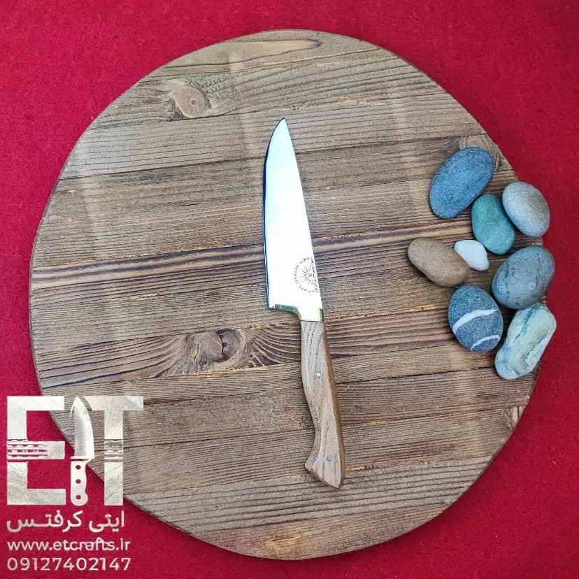 چاقو راسته بری و سلاخی استیل امیر احسان حیدری دست ساز زنجان در 5 سایز (دسته چوب گردو) — تصویر ۳