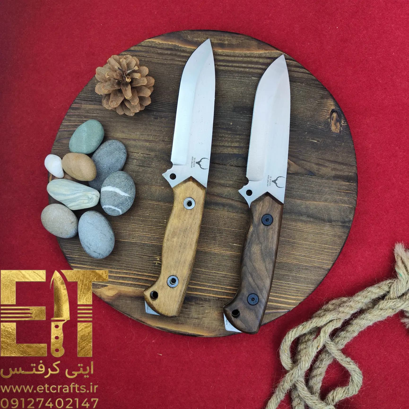 چاقوی بوشکرفت ایران نایف مدل BK2 (فولاد 80CRV2 دو پخ استاد وفی دست ساز زنجان) — تصویر ۲