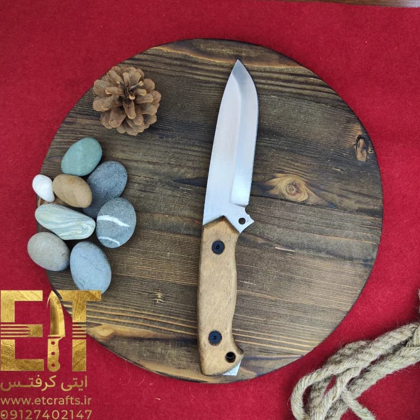 چاقوی بوشکرفت ایران نایف مدل BK2 (فولاد 80CRV2 دو پخ استاد وفی دست ساز زنجان) — تصویر ۵