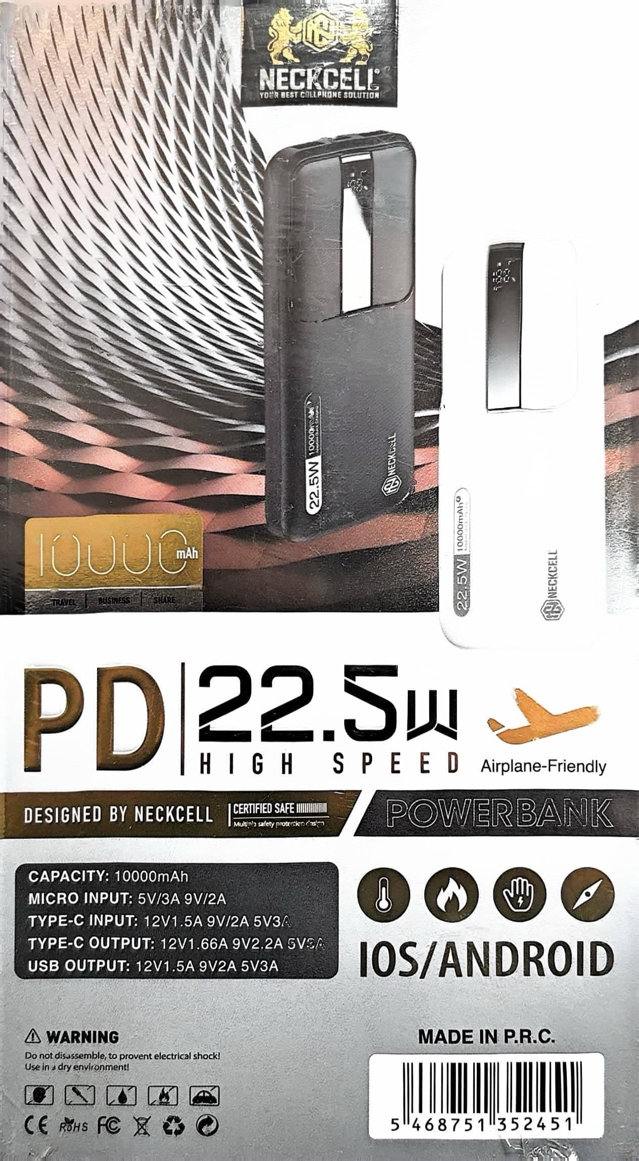پاوربانک نکسل 10000 با خروجی 22.5 وات فست شارژ مدل NC10