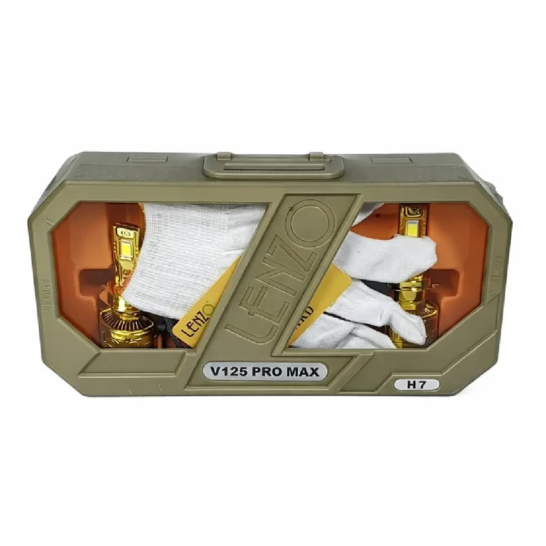 هدلایت خودرو لنزو LENZO مدل V125 PRO MAX پایه H7 بسته ۲ عددی ۱۲۵ وات — تصویر ۶