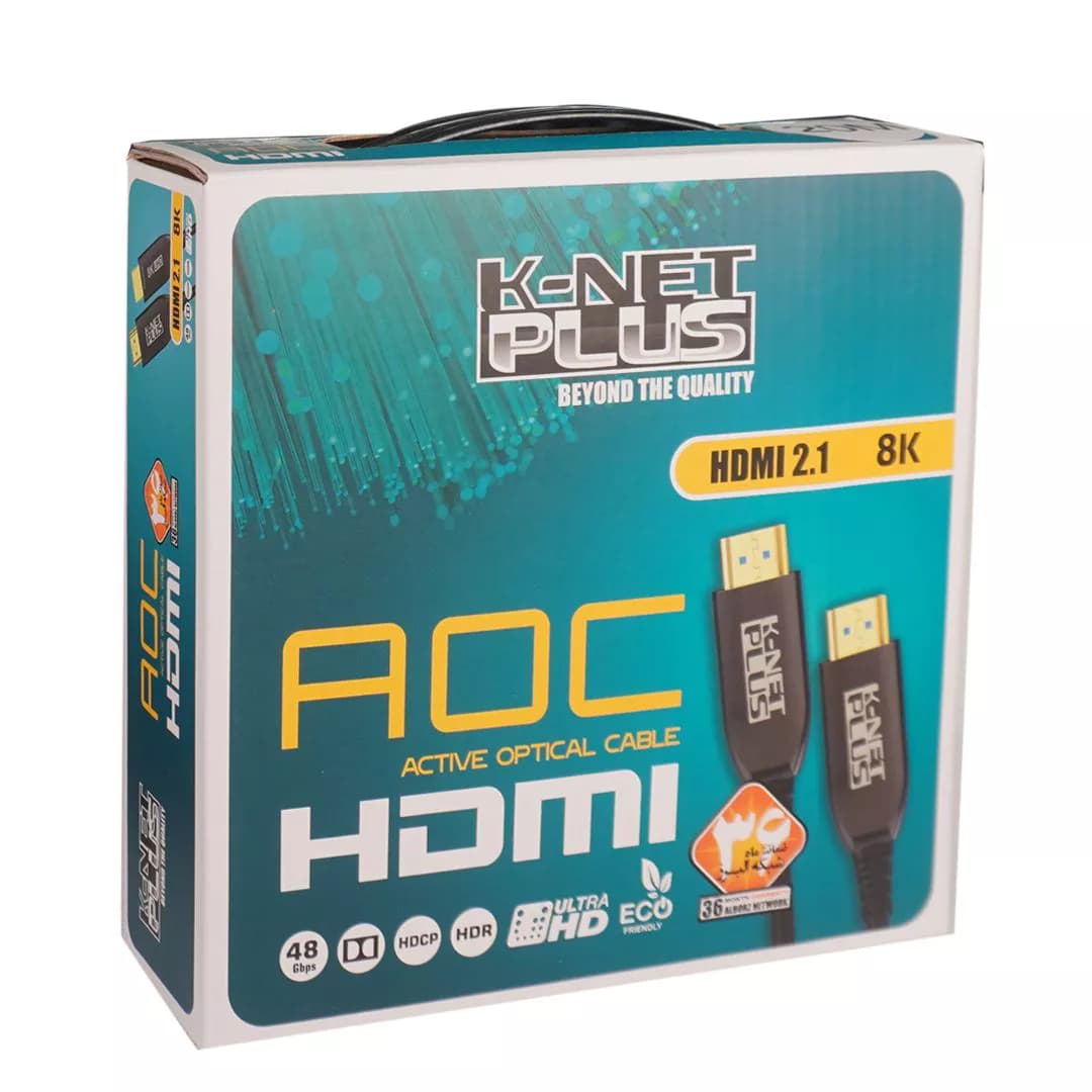 کابل 2.1 HDMI فیبر نوری کی نت پلاس 30 متری KP-A161 — تصویر ۳
