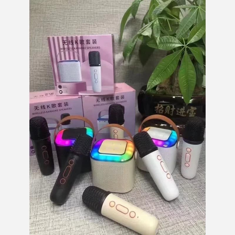 اسپیکر اورجینال بلوتوثی کارائوکه با 2 میکروفن وایرلس ( قابلیت تغییر صدا و …) مدل Y1 — تصویر ۸
