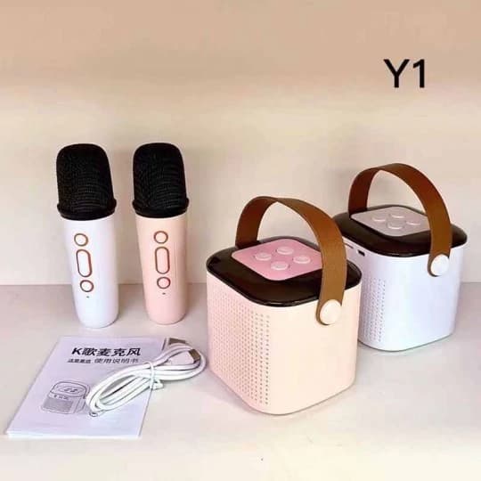 اسپیکر اورجینال بلوتوثی کارائوکه با 2 میکروفن وایرلس ( قابلیت تغییر صدا و …) مدل Y1 — تصویر ۲