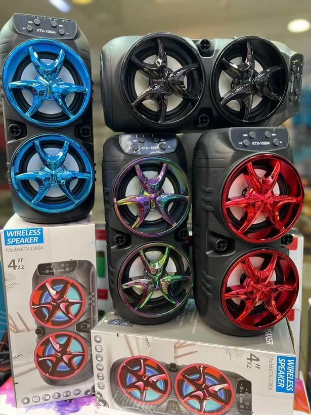 اسپیکر بلوتوثی اورجینال دوبل 4 اینچ قابل حمل مدل KTX-1589A — تصویر ۲
