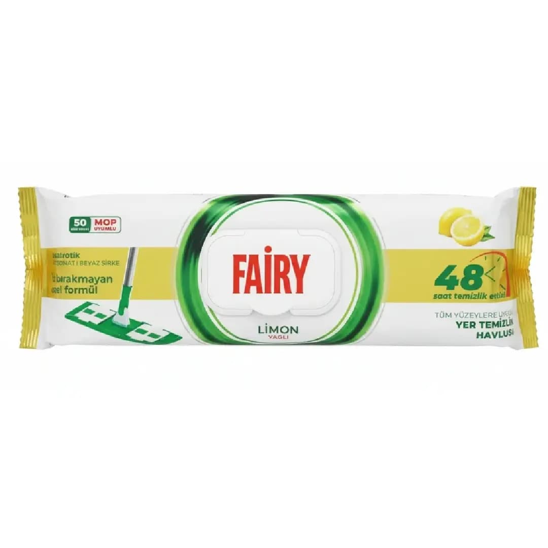 دستمال مرطوب مخصوص تی فیری بسته ۵۰ عددی رایحه Limon