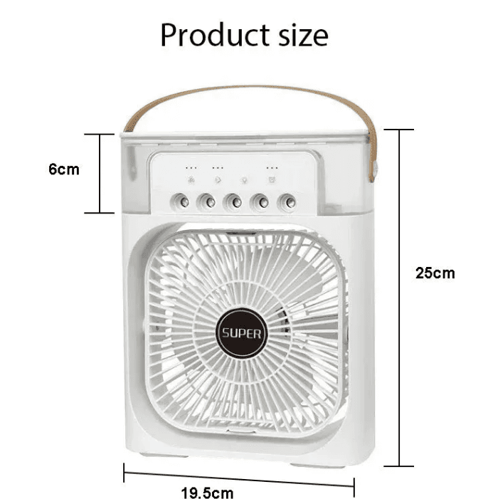 مینی کولر رومیزی مه پاش مدل Mini Cooling Fan RGB سایز بزرگ — تصویر ۷